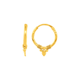 22K Gold Intricately Designed Hoop Earrings